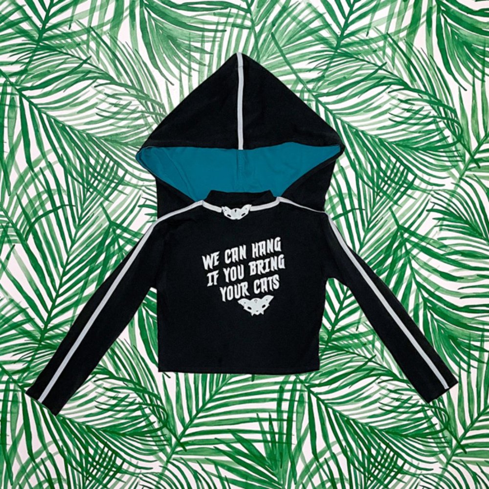 Rogue + Wolf Cat Lady Crop Top with Hood XL / US 10 / UK 14